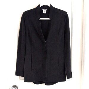 CAbi Around The Clock Full Zip Jacket #5480 M Black Cotton Blend Knit Stretch